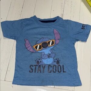 🧡4T LILO and stitch Disney Blue Kids T-shirt with Stay Cool stitch Print